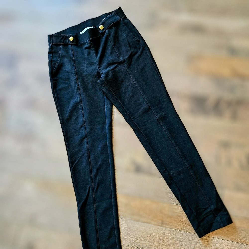 Michael Kors Black Trousers with Gold Button Accents